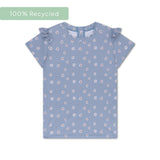 Daisy flower | blue UV swim shirt with short sleeves