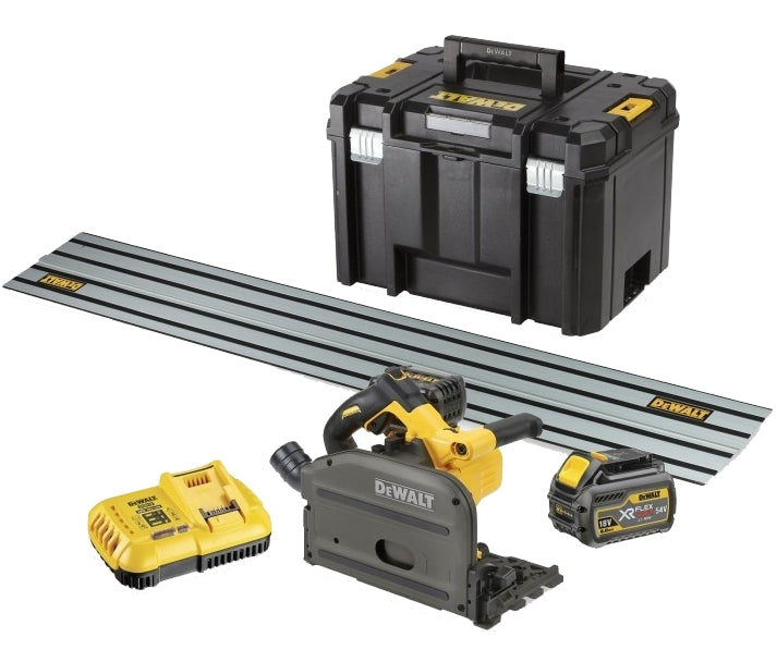 Dewalt dcs520t2r xr flexvolt inval cirkelzaag 54v 165mm + geleiderail - dcs520t2r-qw