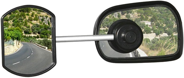 Defa Caravan Mirror With Suge Cup Flat 11 cm sort
