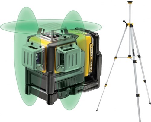 Dewalt dce089d1gtri zelfnivellerende kruislijnlaser 10.8v - groene laser + statief