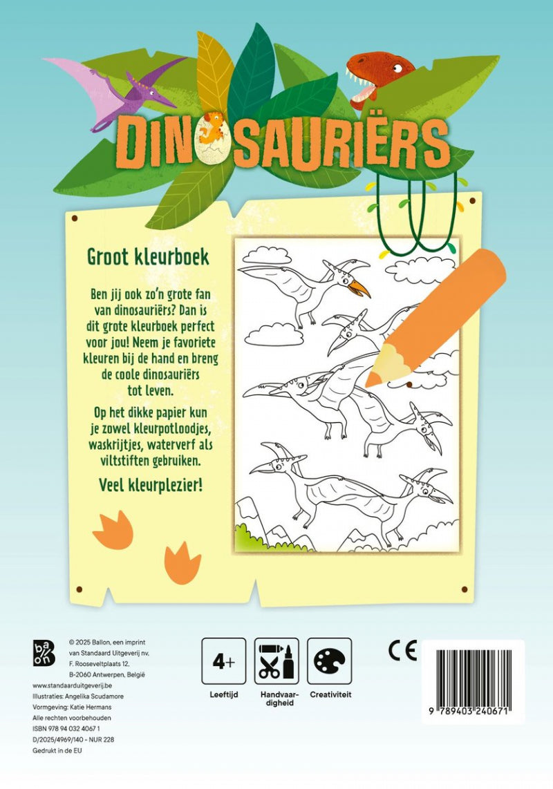 Standaard uitgeverij groot kleurboek dinosauriers