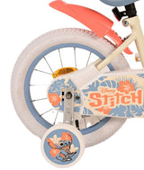 Disney Stitch Children's Bicycle - Girls - 14 Inch - Cream Coral Blue