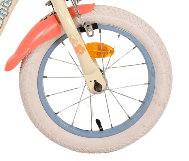 Disney Stitch Children's Bicycle - Girls - 14 Inch - Cream Coral Blue