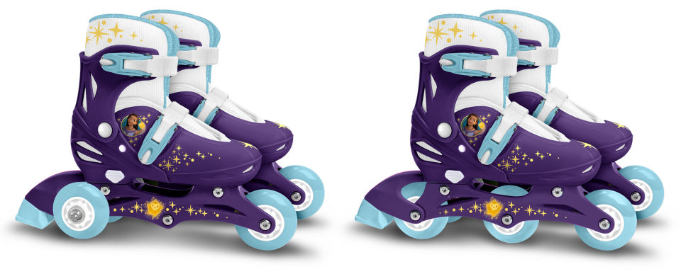 Disney Wish 2 en 1 Tri Inline Skates Semi-SoftBoat Purple Taille 27-30
