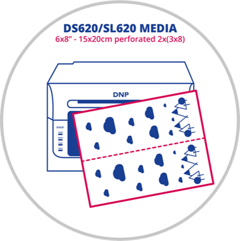 DNP papir 2 zvitek � 200 PCS. 15x20 perforirano pri 7,5x20 za DS620