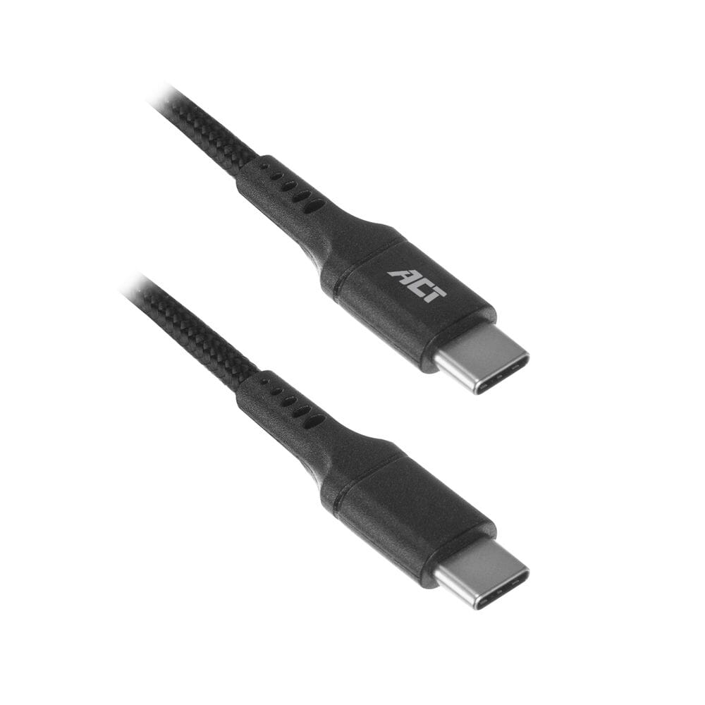 ACT USB-C Male to USB-C MALE LAAD AND DATA cable 1M Nylon