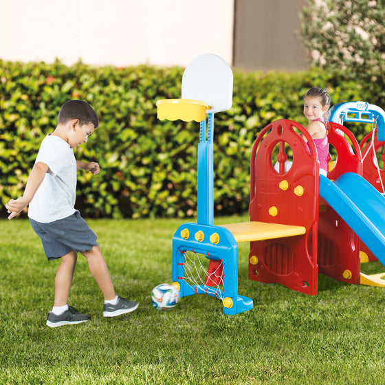 Dolu 7 in 1 Play set con slitta e rossa blu swing