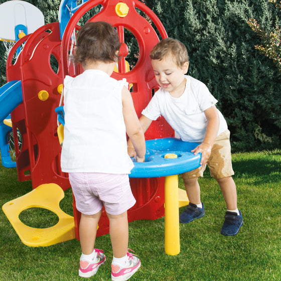 Dolu 7 in 1 Play set con slitta e rossa blu swing