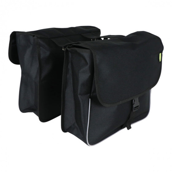 Dresco Basic Shopper Double Bicycle Bag de 32 litros de nylon preto