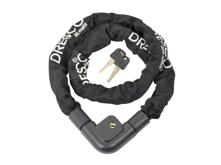 Dresco chain lock 120 cm x 7 mm with 2 keys black