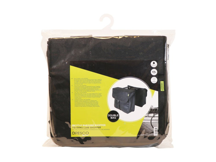 Dresco Comprador de lujo Bolsa de bicicleta doble de 40 litros Nylon Negro