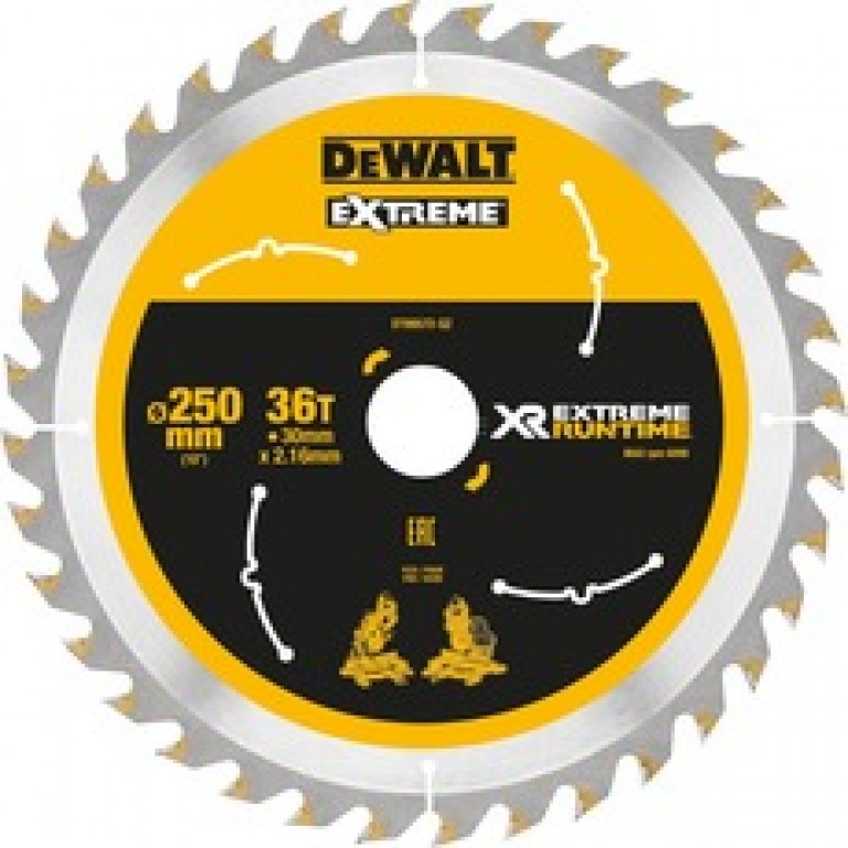 Dewalt accessoires dt99573 xr cirkelzaagblad 250x30mm 60 tands - dt99573-qz