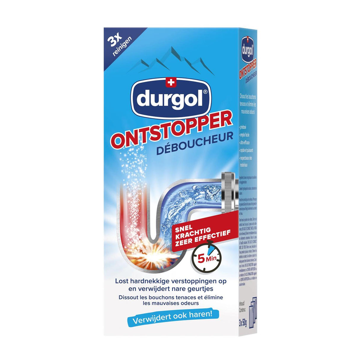 Durgol unblocker afløbsrens 3x 50g | 3 stk