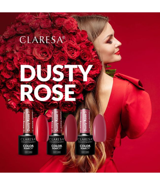 Claresa UV førte gellak 5ml støvet rose 3