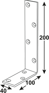 Connex gebogen winkelhaak 200x100x40 bvz - dyb2004011