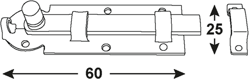 Connex platte schuif 25x60 sb bvz - dyb2206501
