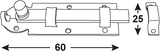 Connex platte schuif 25x60 sb bvz - dyb2206501