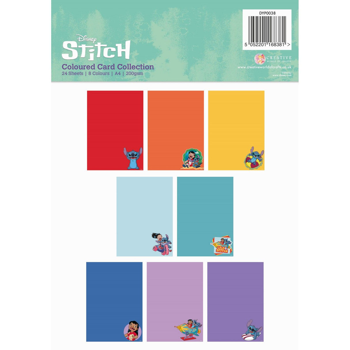 Creative expressions • lilo stitch coloured card pack
