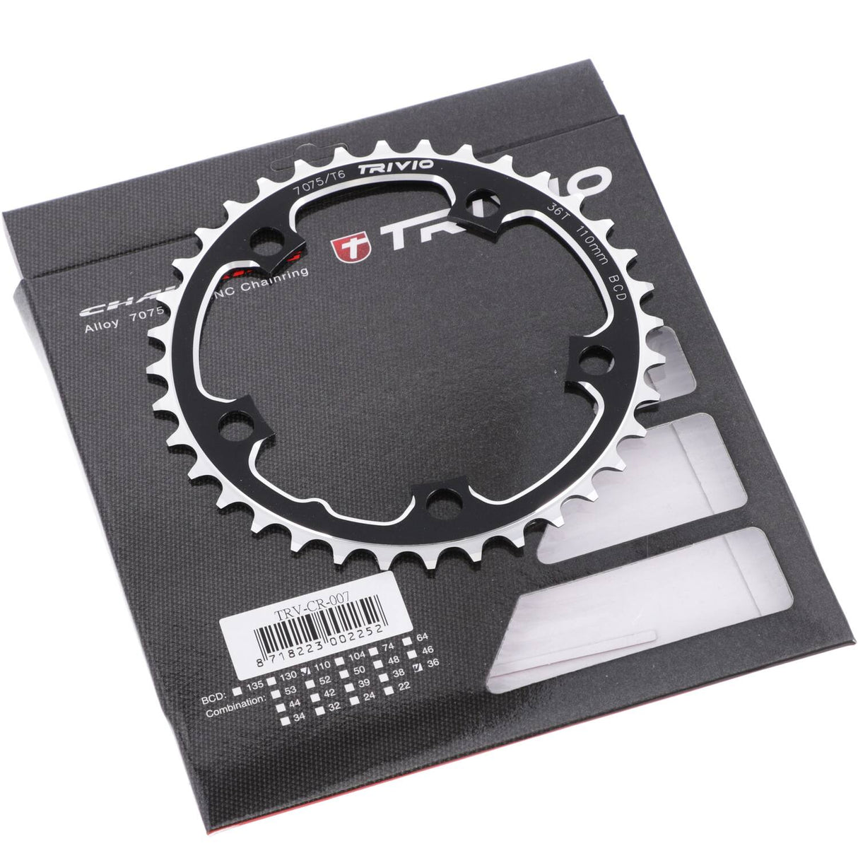 Trivio - racing chainring 36t. 9 10 speed 110 bcd 5 arm