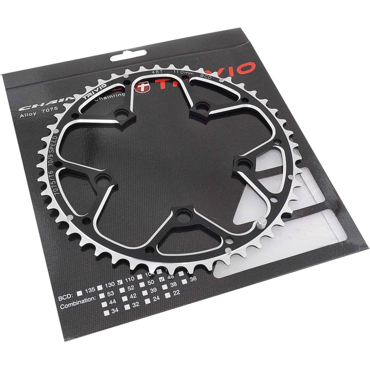 Trivio - racing chainring 48t. 9 10 speed 110 bcd 5 arm