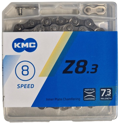 Km C Z8.3 Sykkelkjede 8 Speed ​​1 2x3 32 114 Schakels Gray Brown in Box