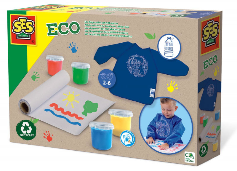 Ses eco finger paint set with mess apron