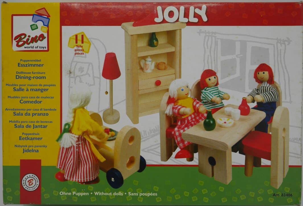 Van der Doelen Dollhouse møbler spisestue med vogn