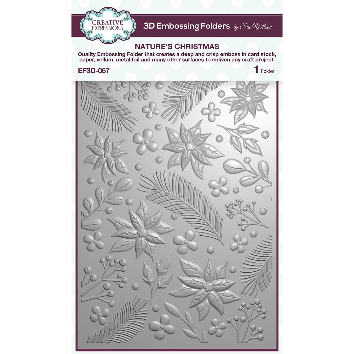 Creative expressions • 3d embossing folder nature's christmas