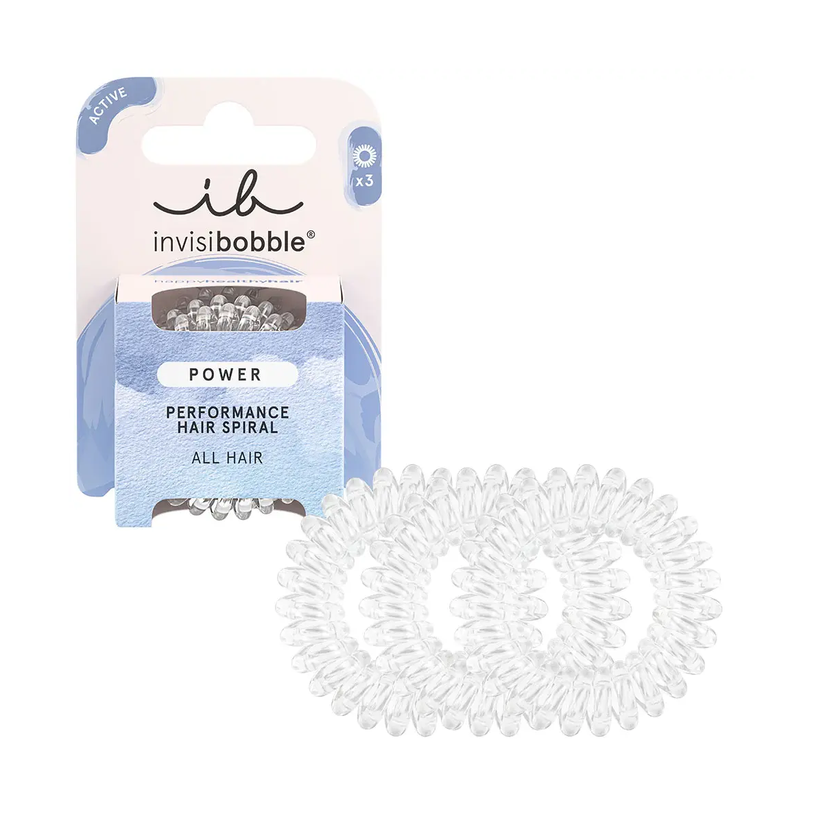 Invisibobble power crystal clear 3 kosi