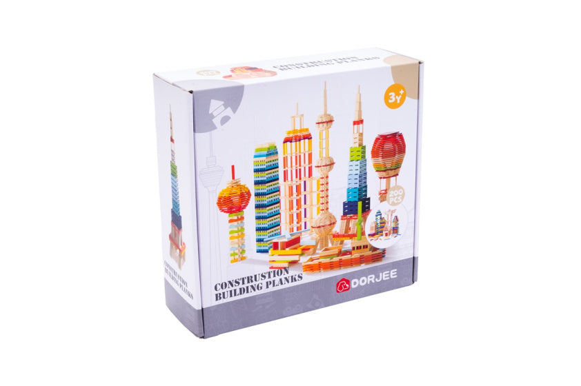 Dorjee Gradbene deske Set z 200 kosov večbarvni