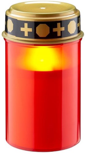 Solas sochraide Enzo LED | 12cm le lasc ama | dearg (gan ceallraí 2xc san áireamh) | solas cuimhneacháin | solas uaigh | solas caoineadh - 5099410