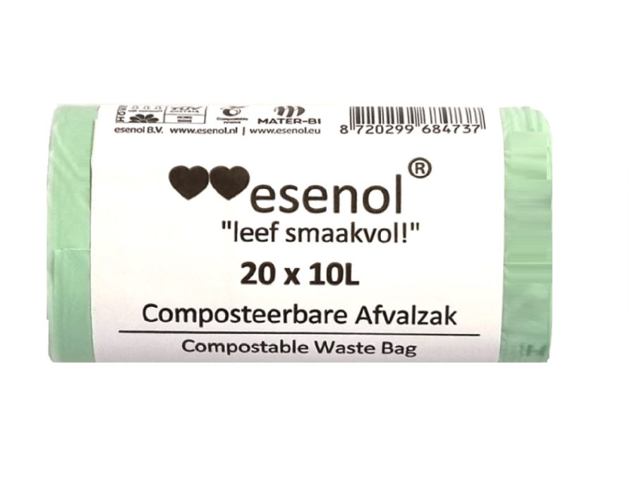 Esenol compostable waste bags 10 liters - 1 roll of 20st