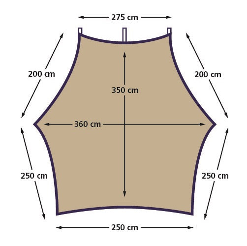 Eurotrail tarp carside 3.6 x 3.5 m polyester steel brown 6-piece