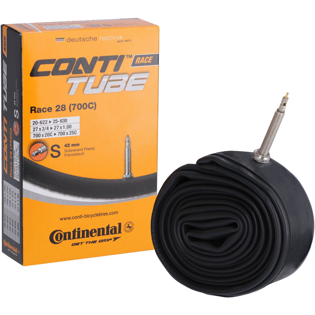 Continental Inner Tube SV15 28 инча състезание 18 25-622 SV 42 mm Box