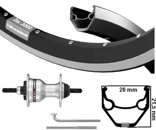 KGS přední kolo 28 palců (622) Zac2000 Black Silver Rollerbrake Pevná osa