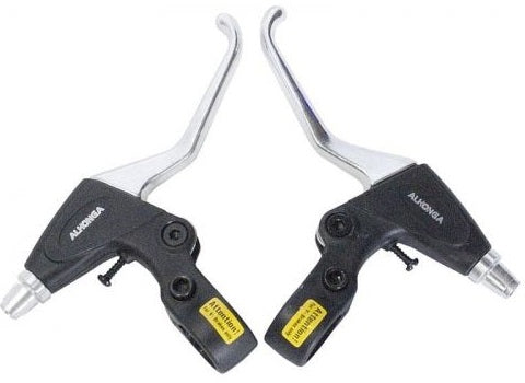 Alhonga brake handle Set V-Brake Links + Right 3-Fingers Black Silver