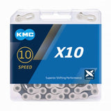KMC X10 bicycle chain 122 links silver black
