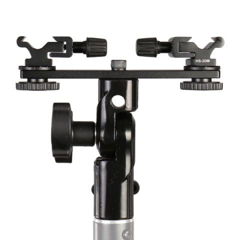 Falcon Eyes Twin Mount Bracket Inclinant + 2 x Flash Shoe CLD-14A