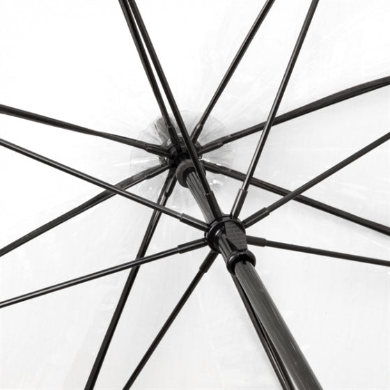 Falcone paraply 120 cm polyester gennemsigtig sort
