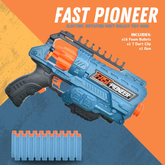 Rask Pioneer Toy Gun med roterende lager 16 kuler