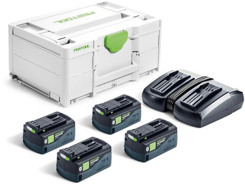 Festool sys 18v 4xhp5,0 tcl6duo energie-set - 578681