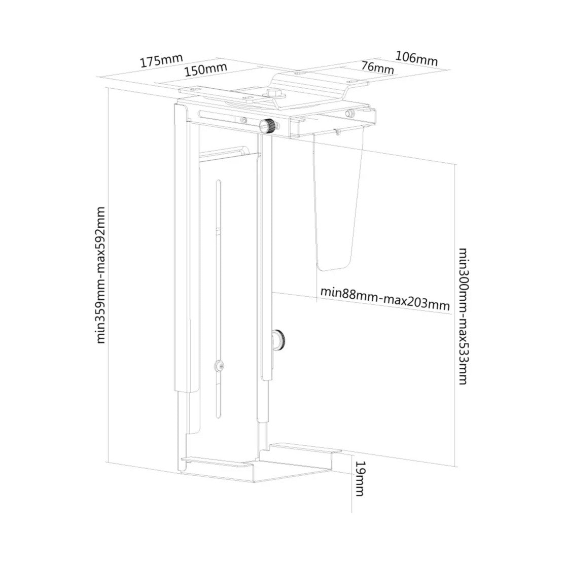 Neomounts PC desk mount nm-cpu100black holder (black)