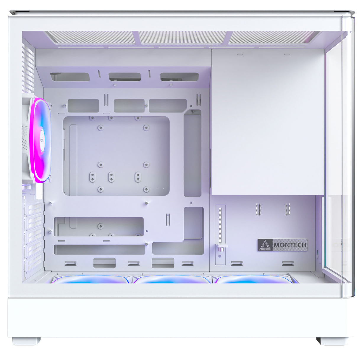 Montech King 15 Pro Mid-Tower Case (White | 2x USB-A | 1x USB-C | RGB | Window)