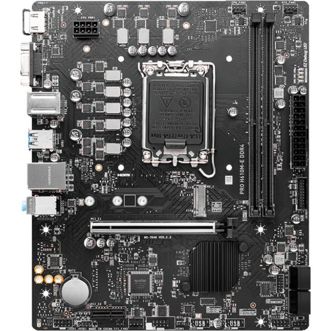 Msi Pro H610M-E DDR4 Socket 1700 Motherboard (black, GB-LAN, sound, µATX)