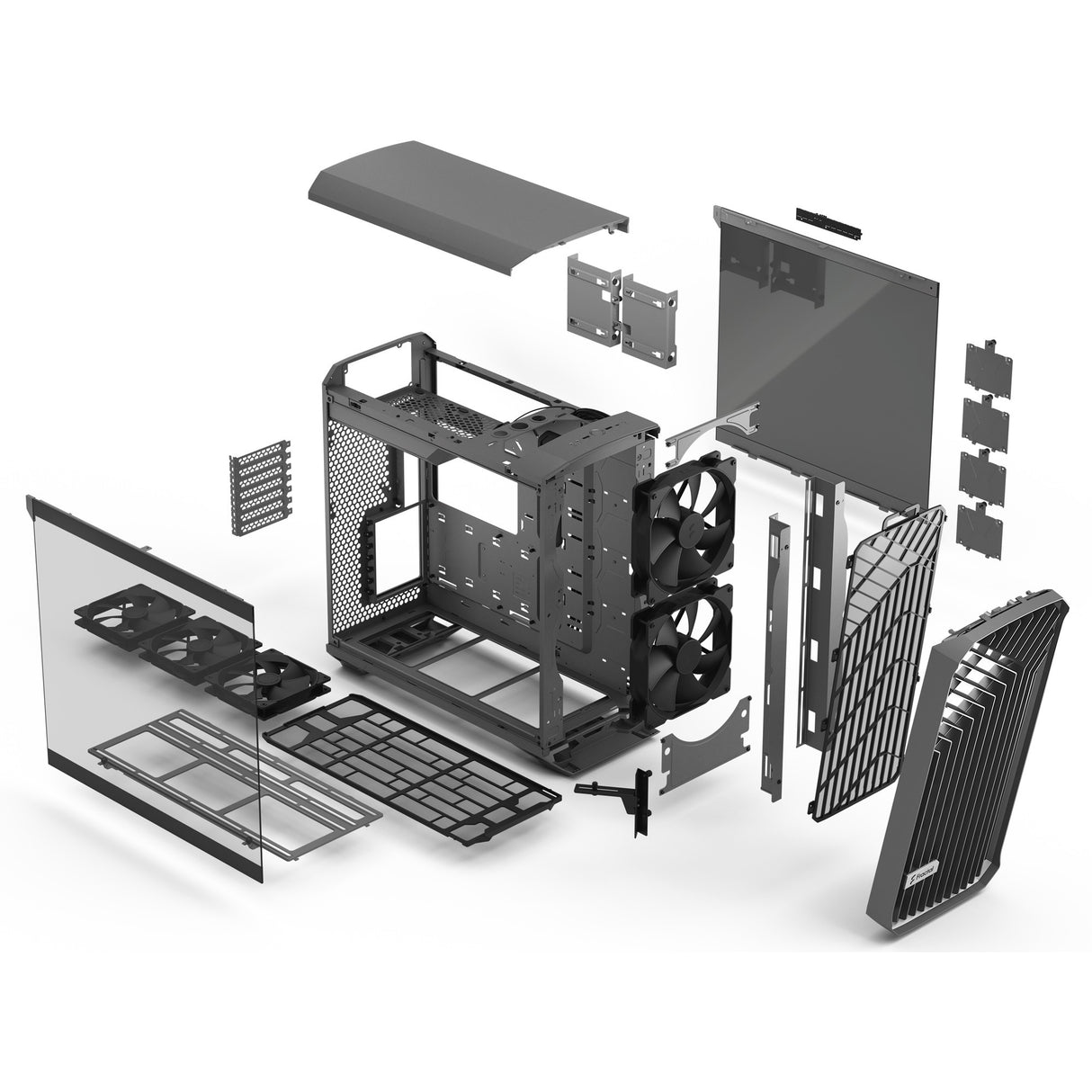 Fractal Design Torrent Gray TG Light Tint Midi Tower Case (Gray | 2x USB-A | 1x USB-C | Tempered Glass)