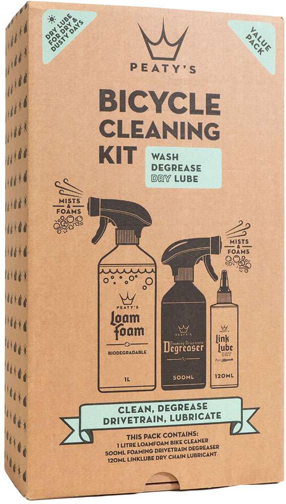 Peaty's wash degrease dry lube - cleaning kit for bicycles