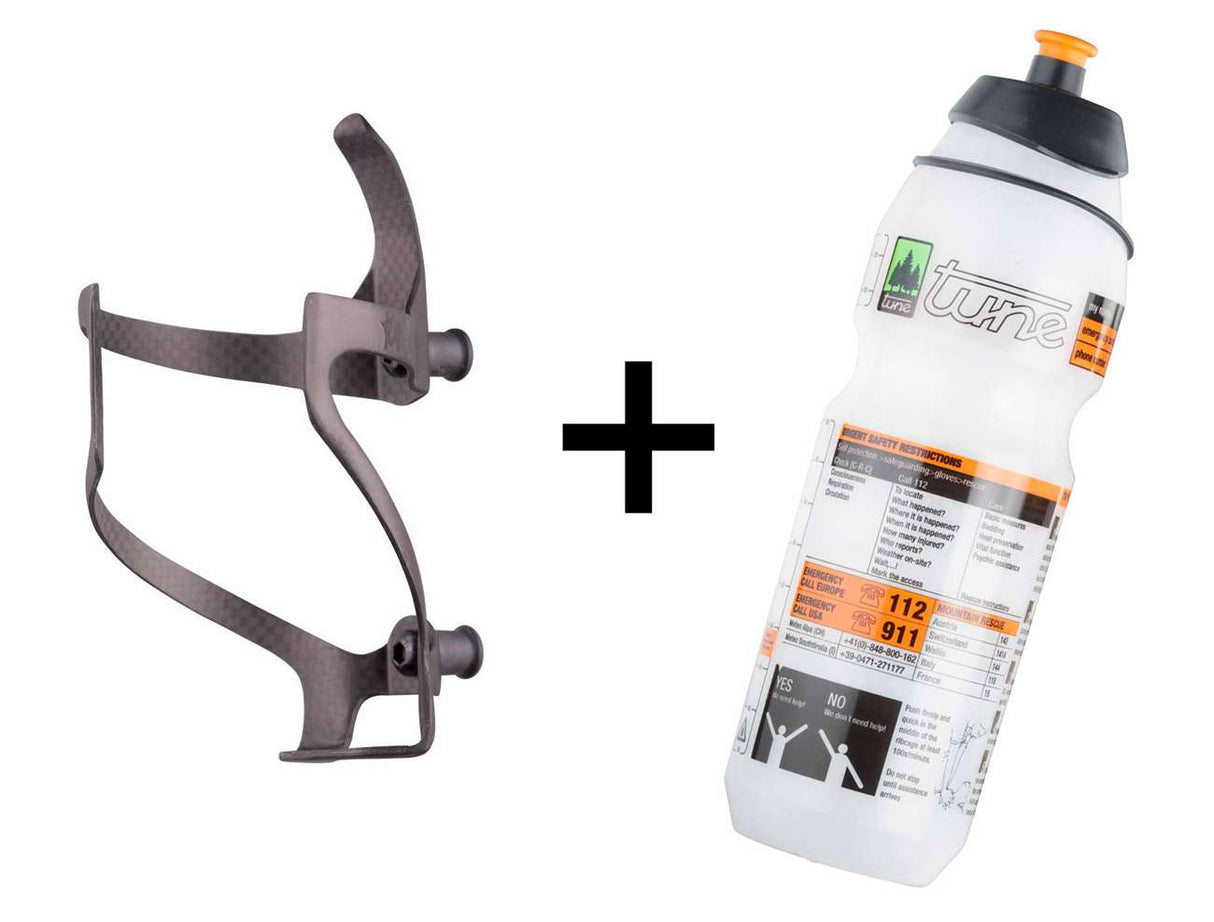 Tune rechtsträger carbon bottlecage + bottle 750ml