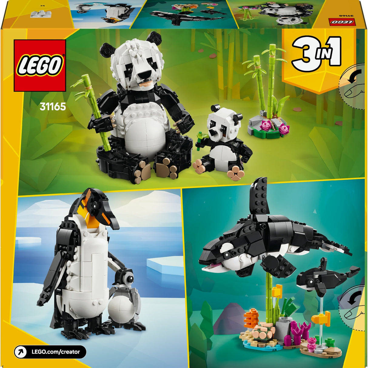 Lego Creator 31165 Wëll Déieren: Panda Famill