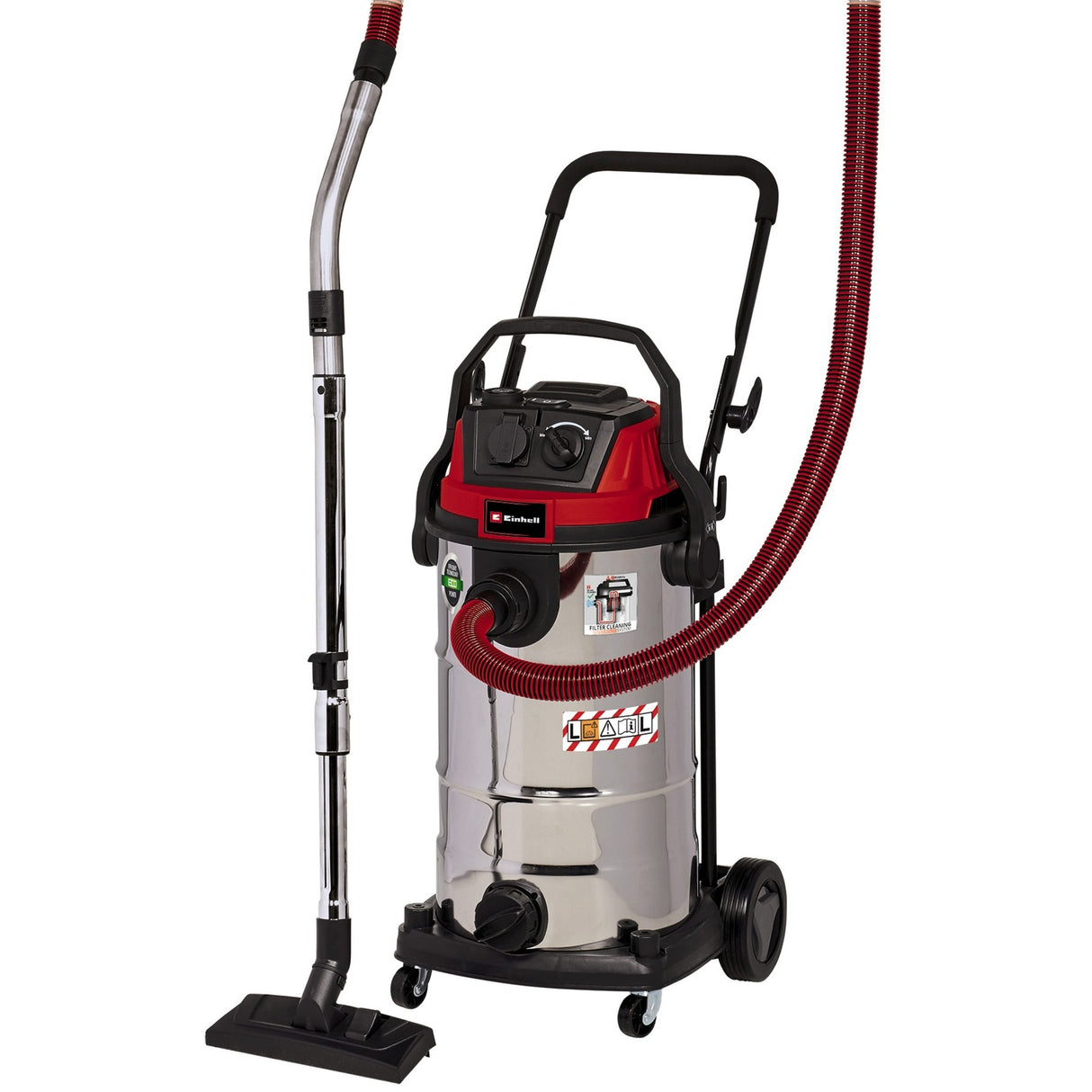 Einhell te-vc 2340 sacl våt- och torrdammsugare (vinröd rostfritt stål)