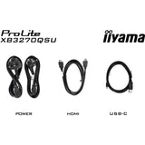 Iiyama ProLite XB3270QSU-B1 31.5 Monitor (Black, HDMI, DisplayPort, 3x USB-A, USB-B)